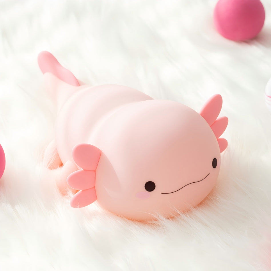 A clear product image of the UNEEJOY axolotl night light on a white background