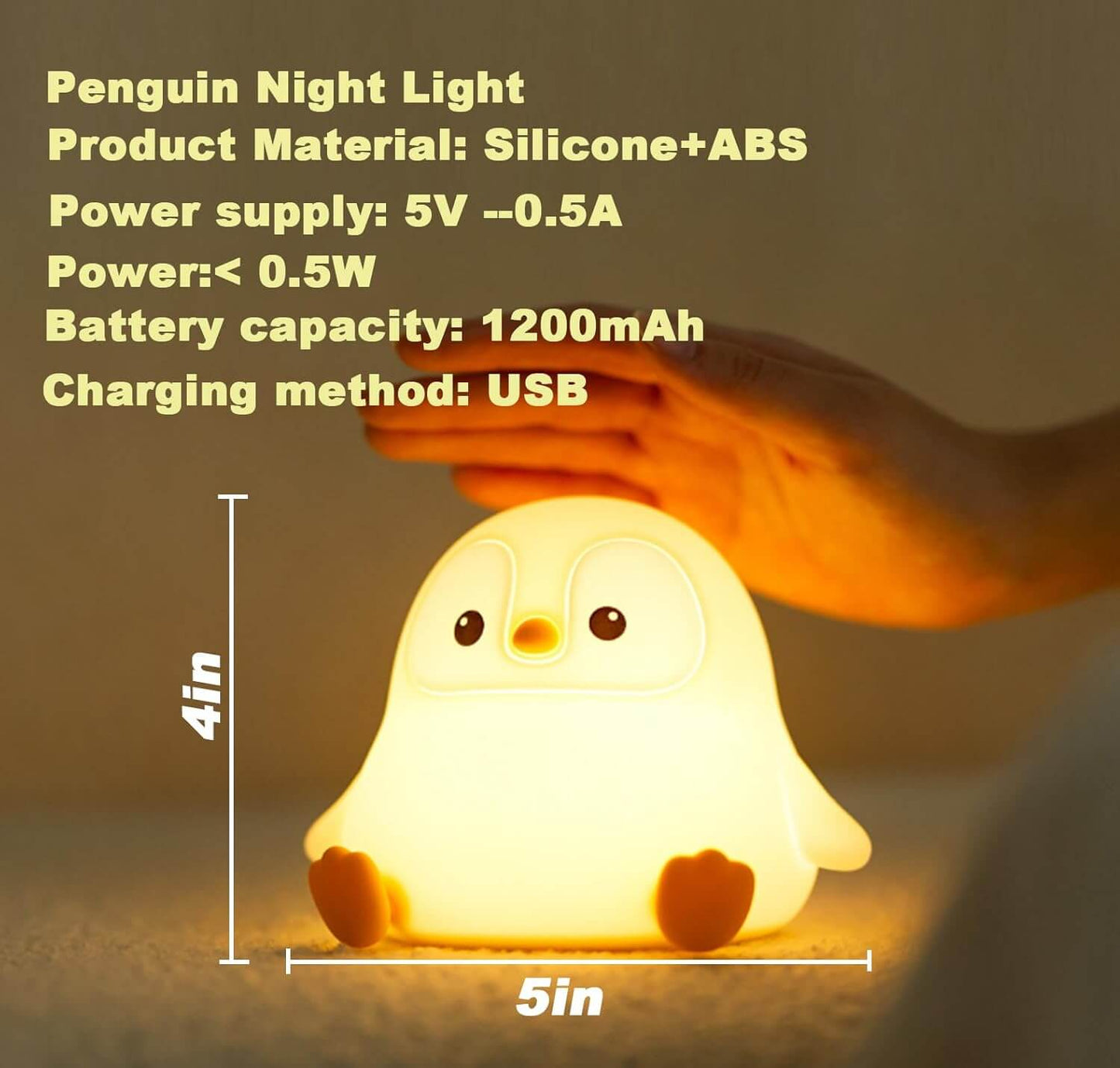 UNEEJOY Kawaii Penguin Night Light